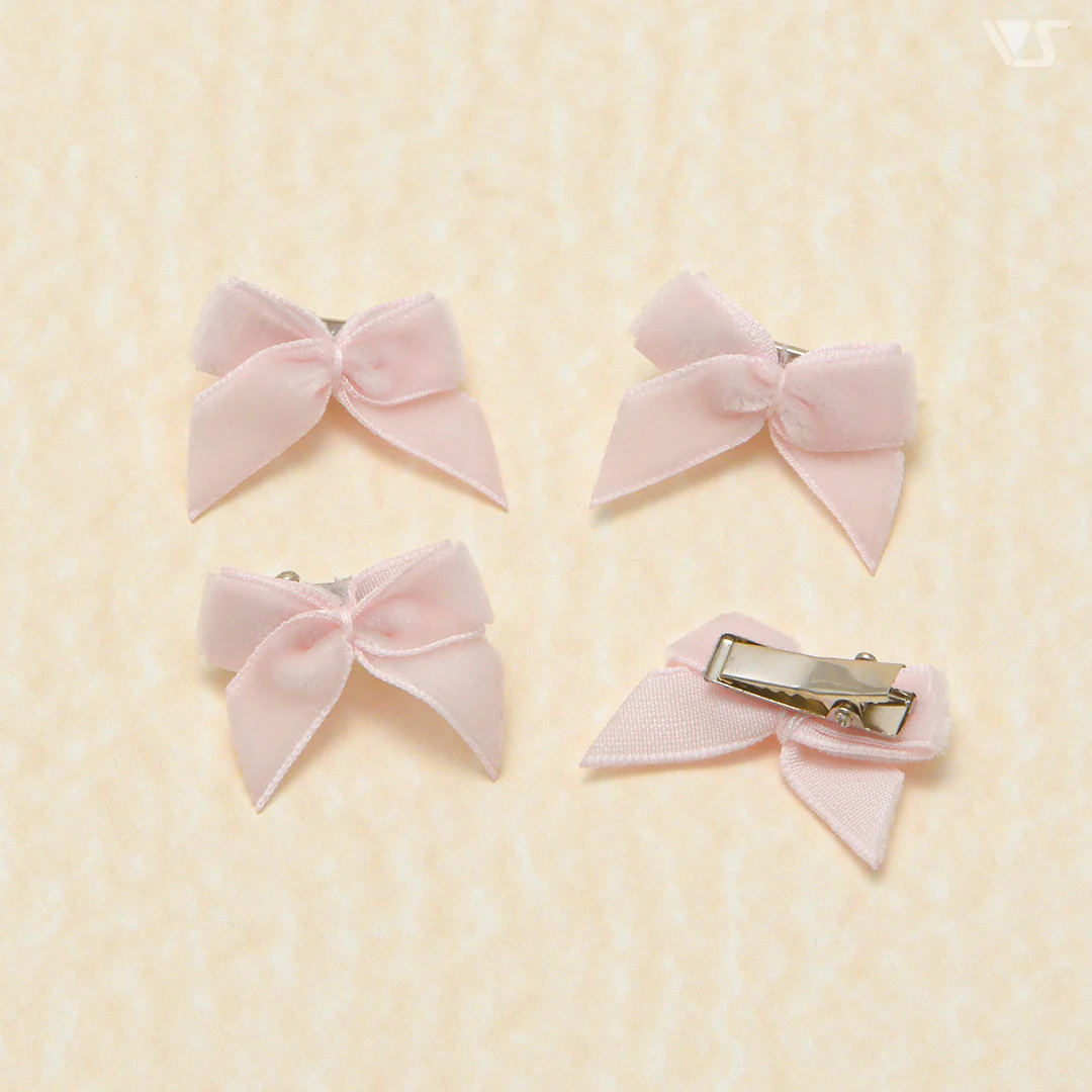 Mini Ribbon Clips (Velour / Pink) - Image 2