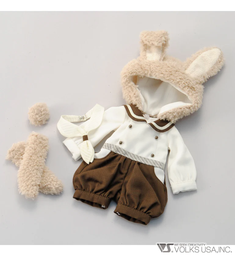 Fluffy Bunny Ear Rompers (Cafe au Lait) - Image 4