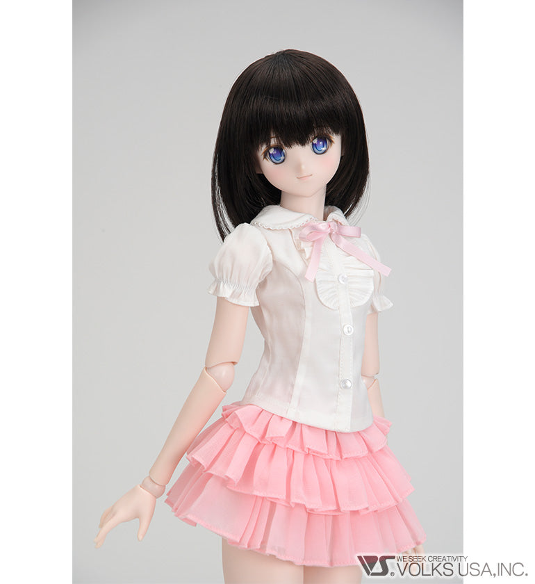 Ruffle Blouse Set (White / Pink) - Image 2