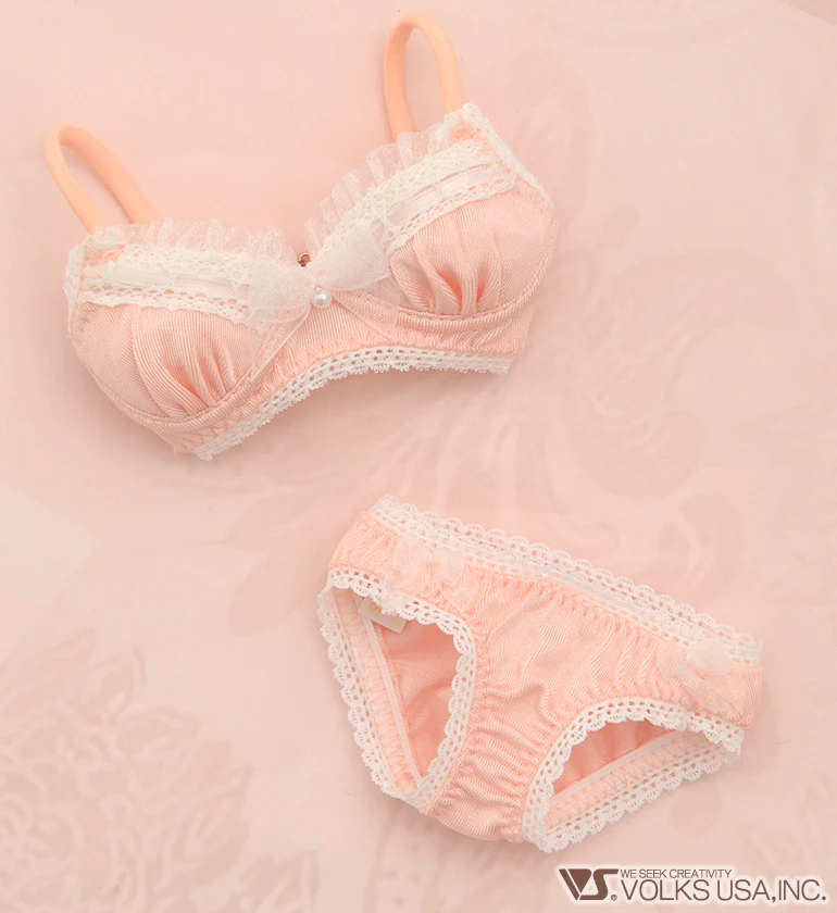 Lace Bra & Panties Set (Pink/SS-S Bust)
