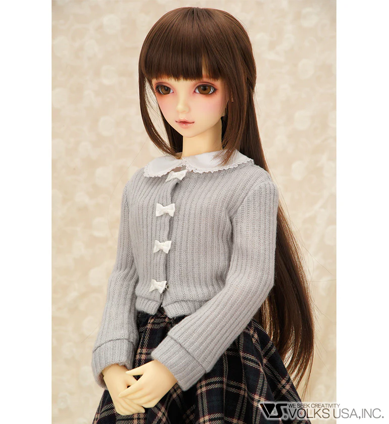 Cardigan (Gray / Bow Button)