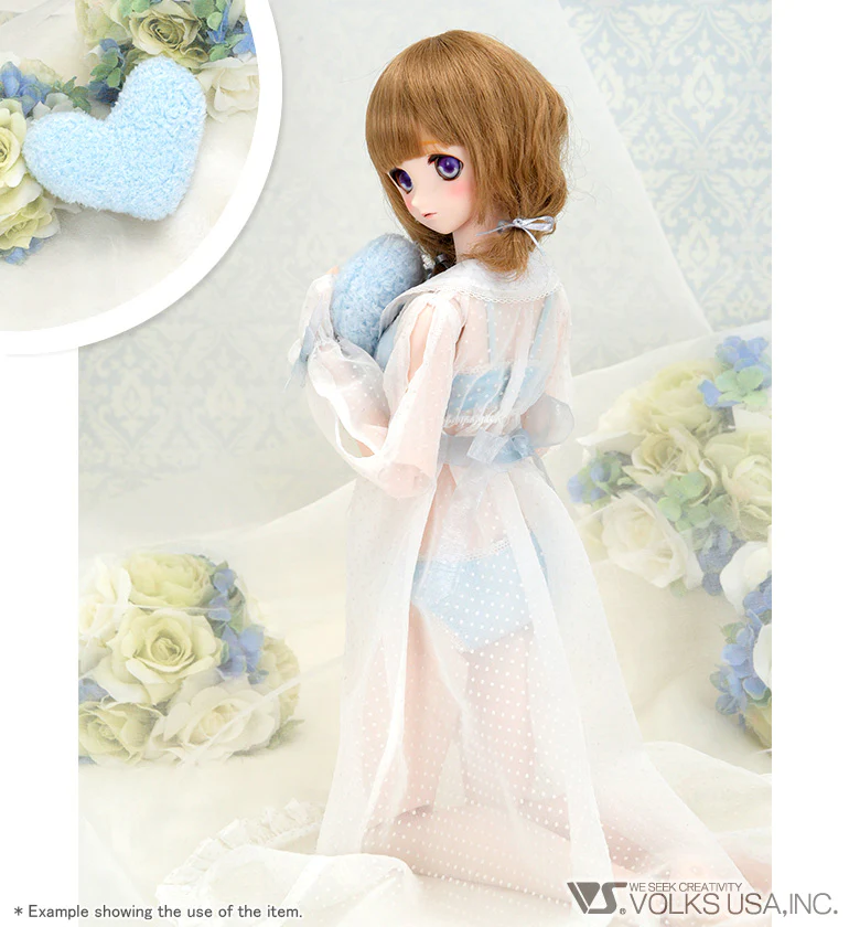 Long Baby Doll Set (White Dotted) - Image 3