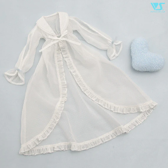 Long Baby Doll Set (White Dotted) - Image 4