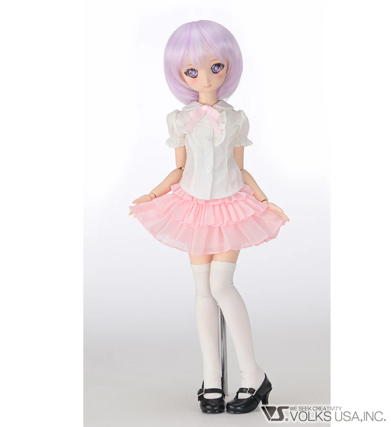 Ruffle Blouse Set (White / Pink) / Mini - Image 2