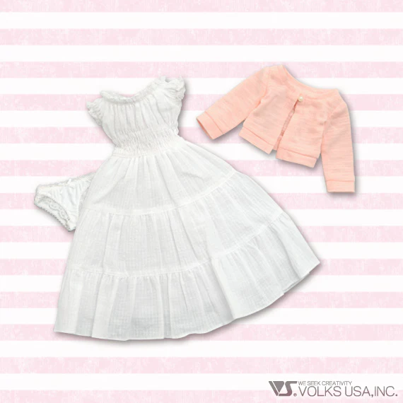 White Dress & Pink Cardigan Set / Mini - Image 4