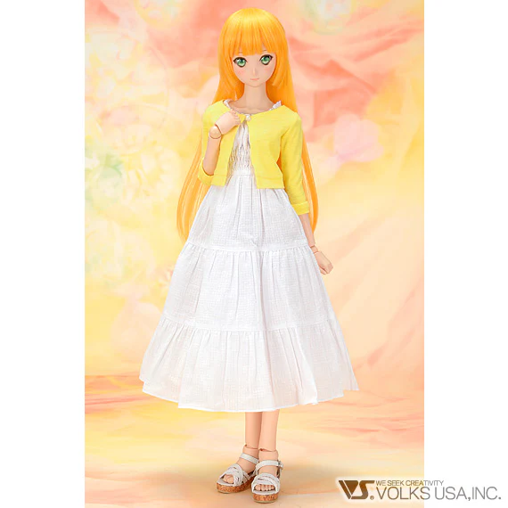 White Dress & Yellow Cardigan Set - Image 2