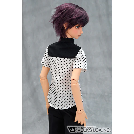 BLACK Polka Dot Shirt & Beret Set - Image 3