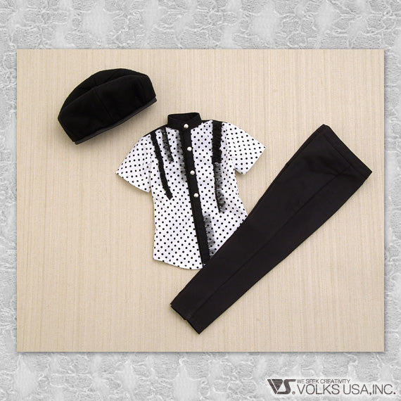 BLACK Polka Dot Shirt & Beret Set - Image 4