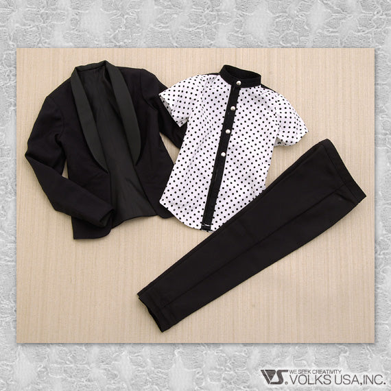 BLACK Polka Dot Shirt & Jacket Set - Image 4