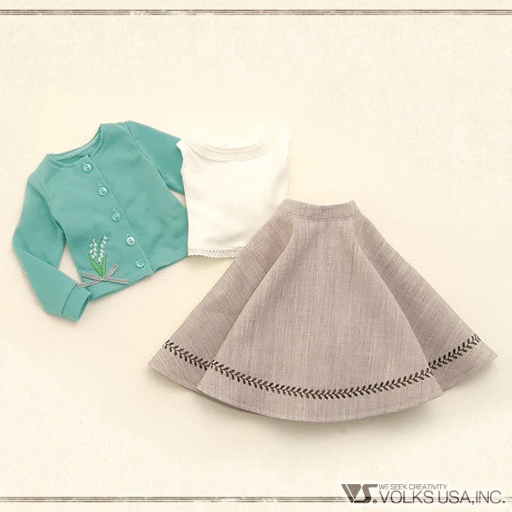 Lily of the Valley Cardigan & Flared Skirt Set / Mini - Image 4