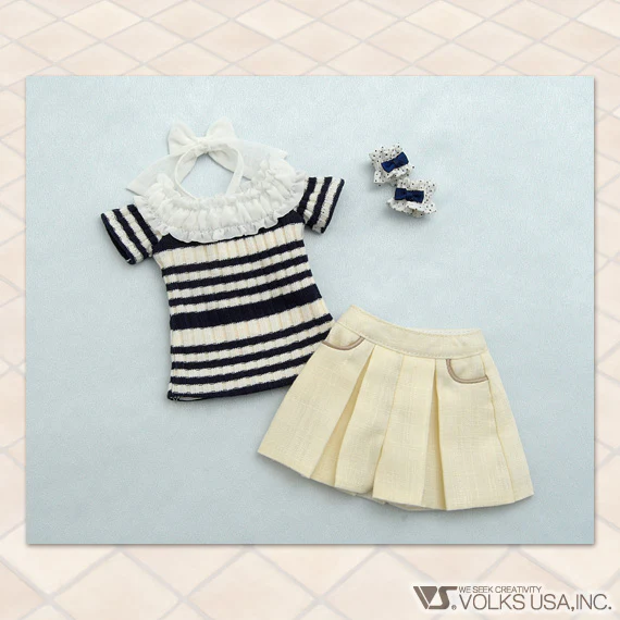 Navy Blue Striped Top & Shorts Set - Image 4