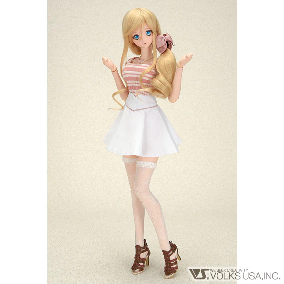 Pink Striped Top & White Skirt Set - Image 2