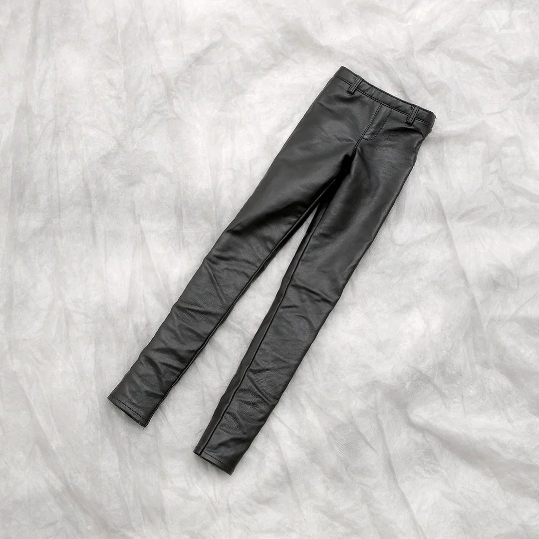 Black Synthetic Leather Pants / L