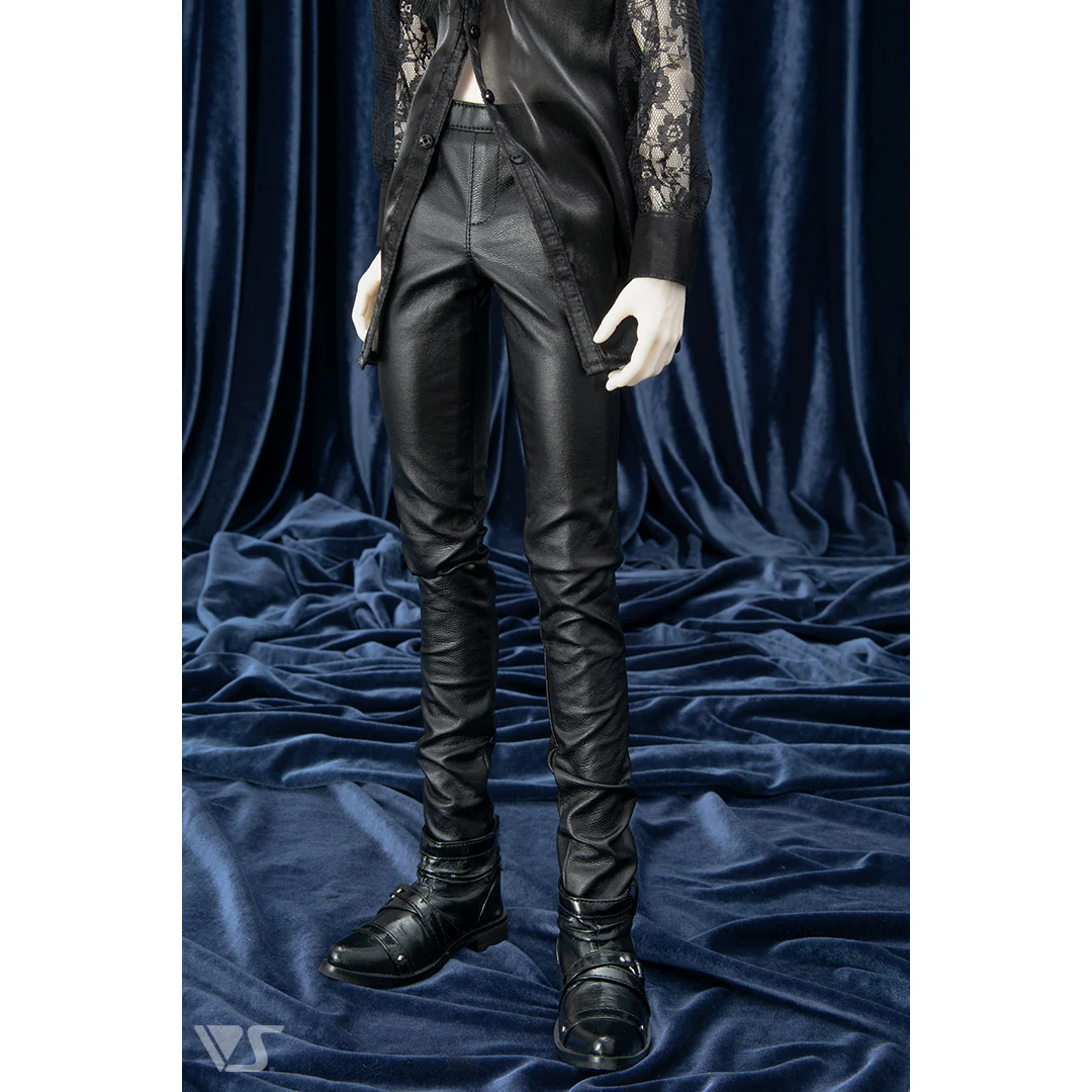 Black Synthetic Leather Pants / L - Image 2