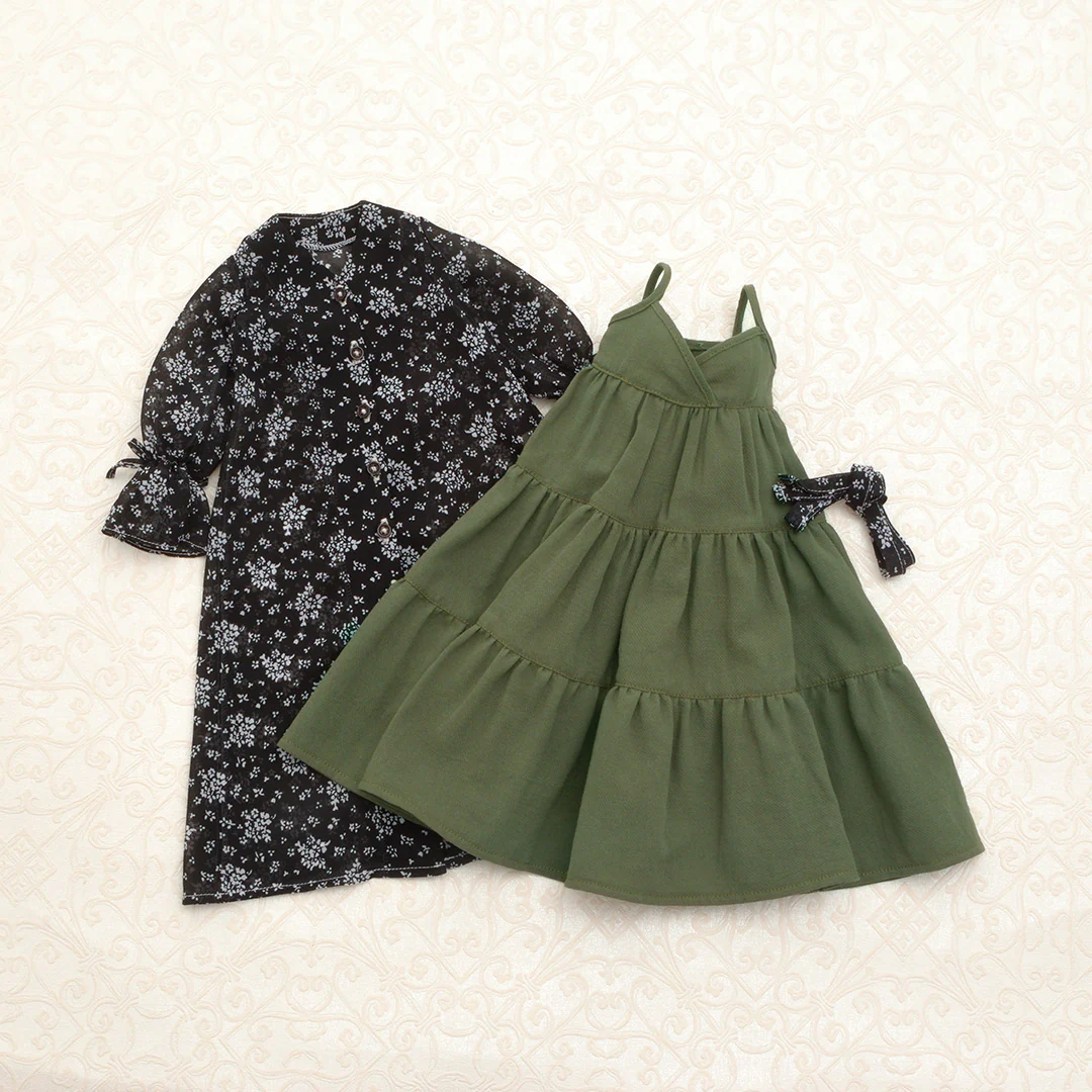 Chiffon Dress Set (Black) - Image 5
