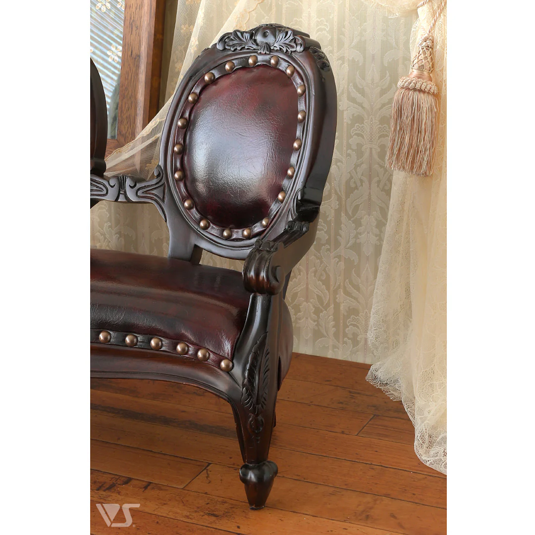 Cameo Back Settee (Burgundy) - Image 6