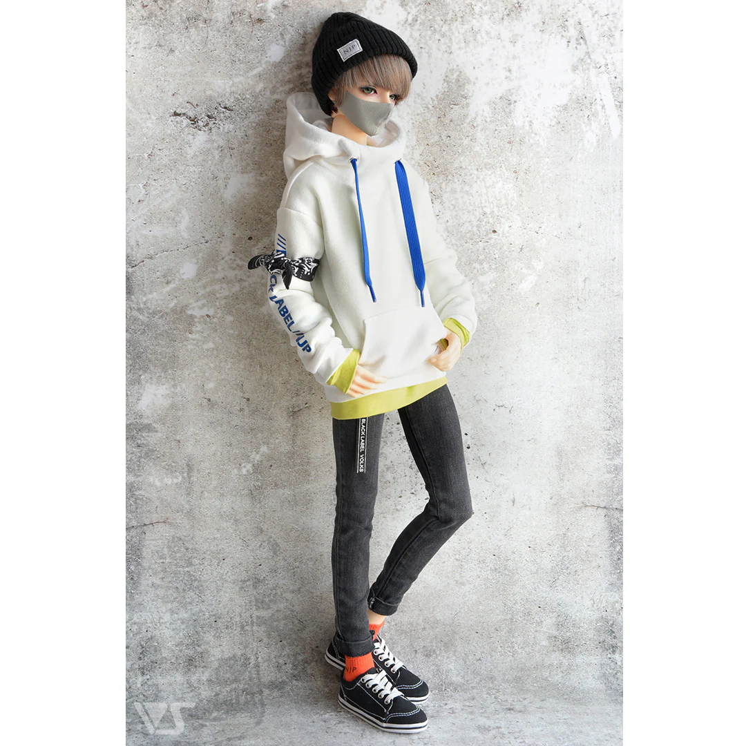 High Neck Hoodie (White) - Image 4