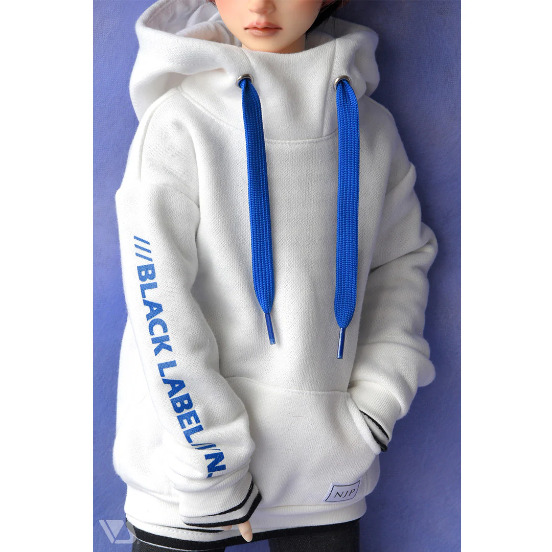 High Neck Hoodie (White) - Image 5