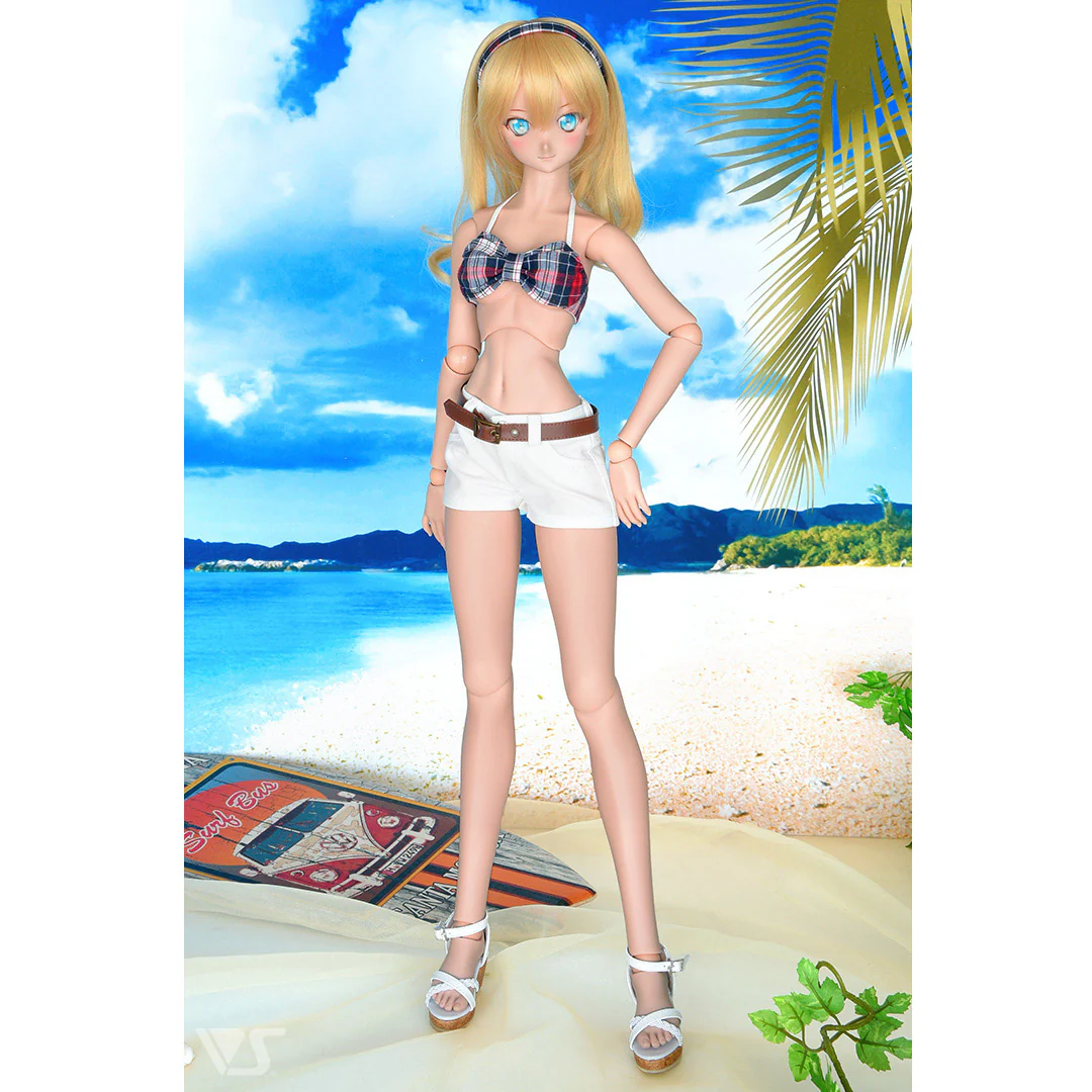 Bikini & Shorts Set (Red x Navy Blue) - Image 2
