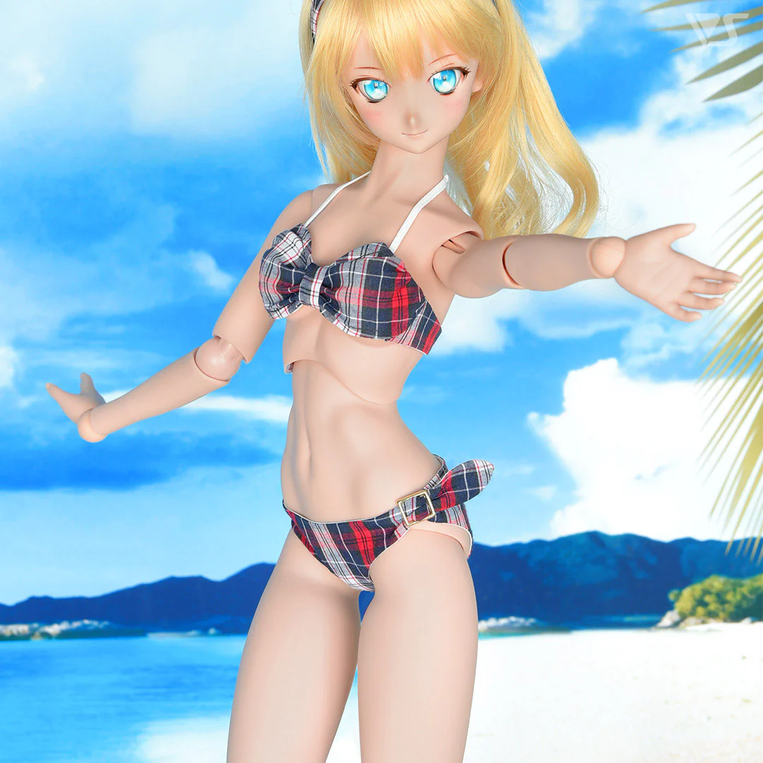 Bikini & Shorts Set (Red x Navy Blue) - Image 4