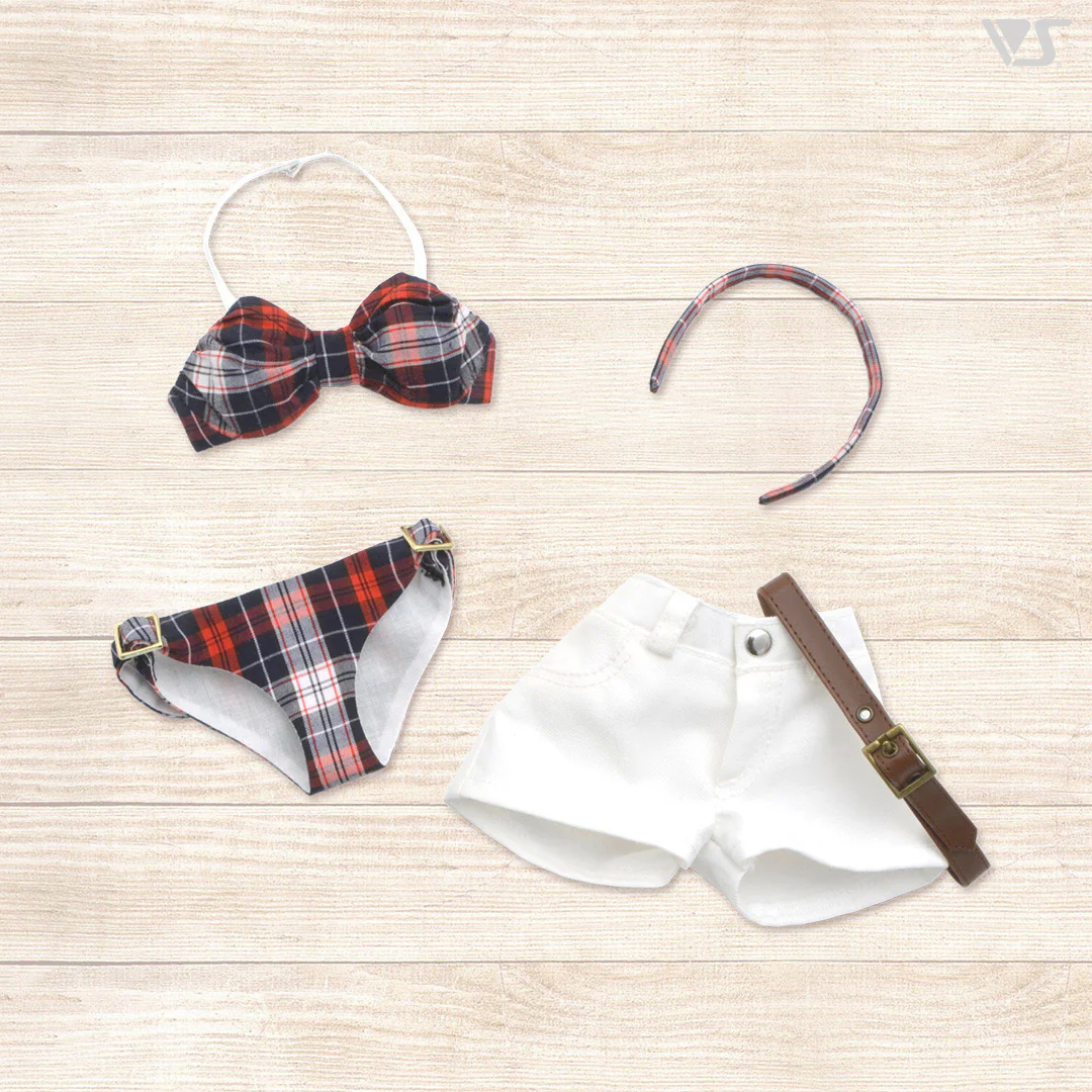 Bikini & Shorts Set (Red x Navy Blue) - Image 5