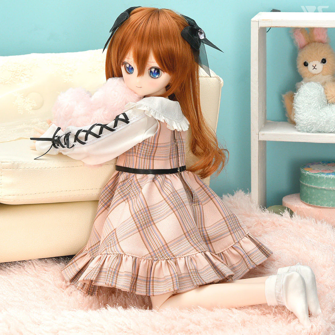 Plaid Jumper Dress Set / Mini (Pink) - Image 3