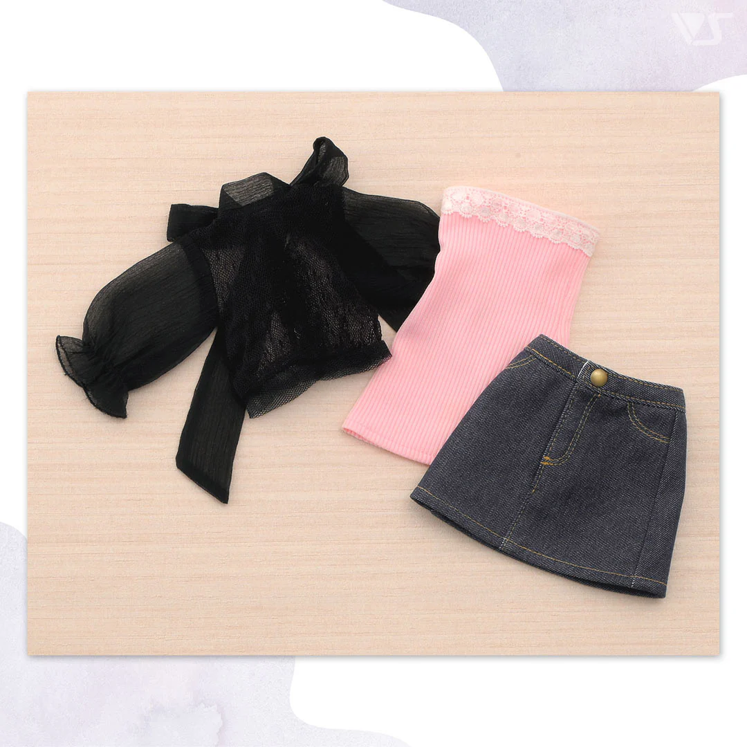 Tulle Top & Denim Skirt Set / Mini - Image 7