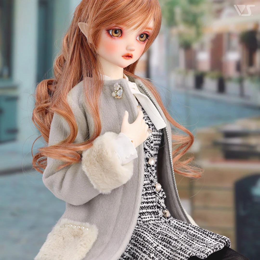 Collarless Bijou Coat (Gray) - Image 2