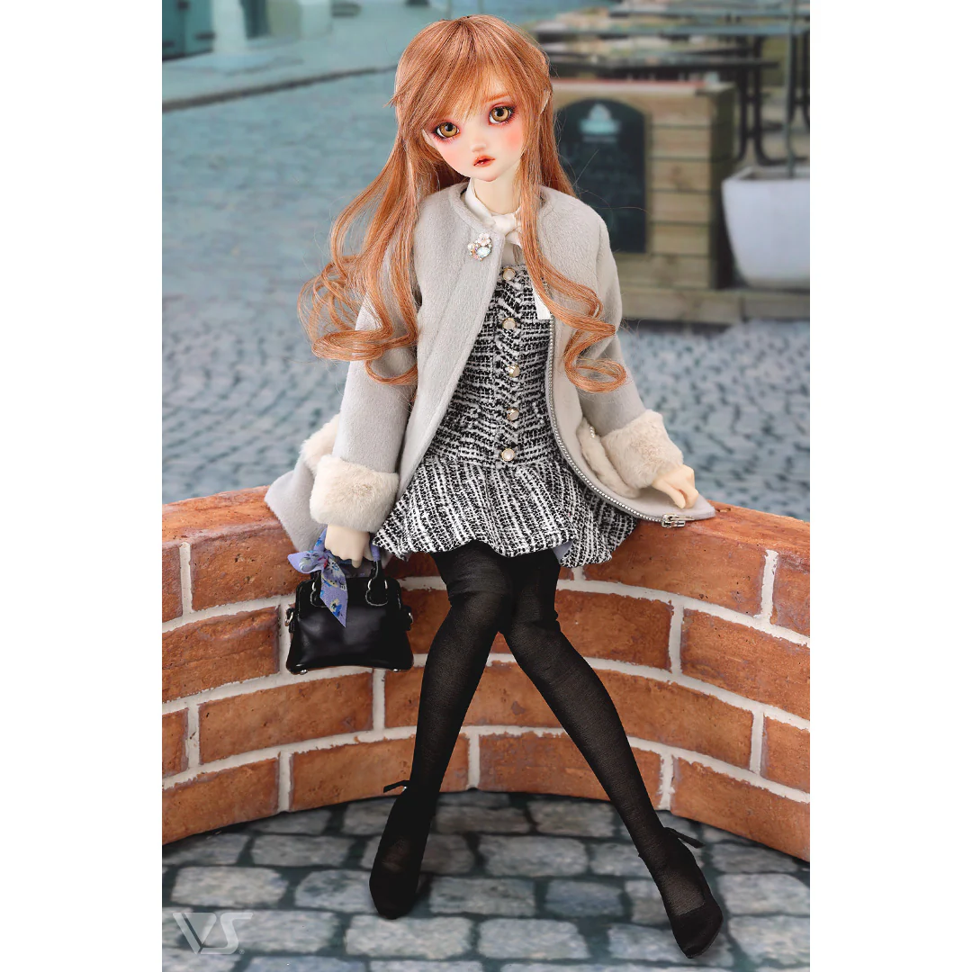 Collarless Bijou Coat (Gray) - Image 3