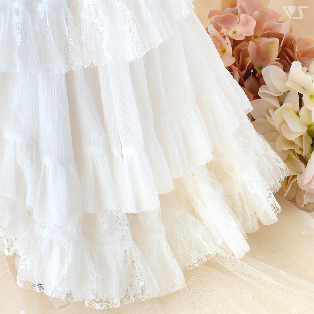 Reversible Princess Pompon Skirt (White / Lace) - Image 6