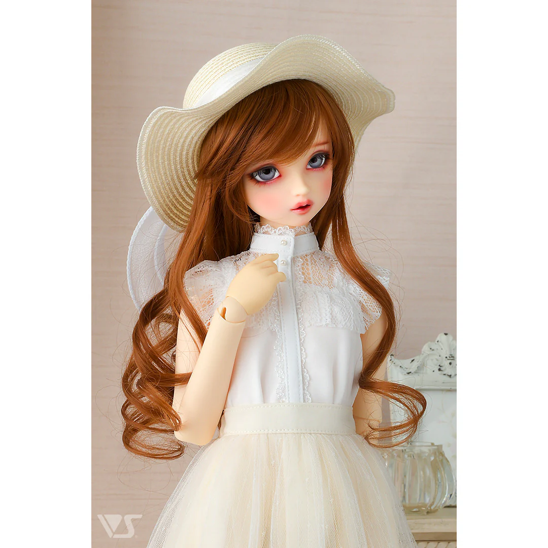 White Straw Hat (Wave Brim / White Ribbon) - Image 2