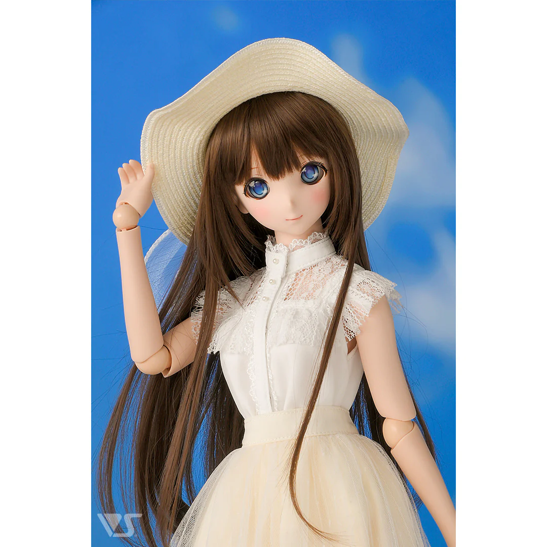White Straw Hat (Wave Brim / White Ribbon) - Image 4
