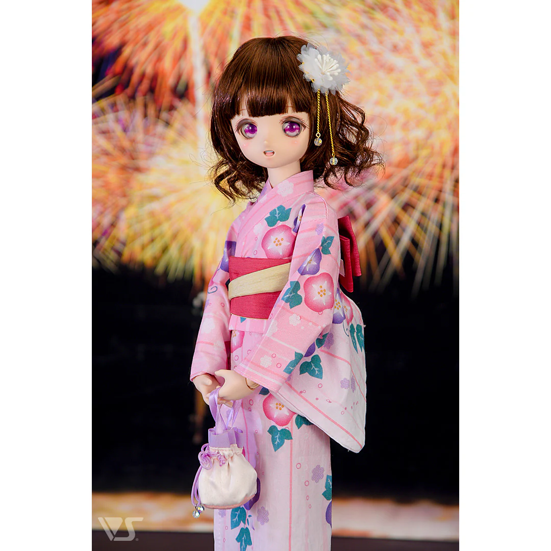 Morning Glory Yukata Set / Mini (Pink) - Image 4