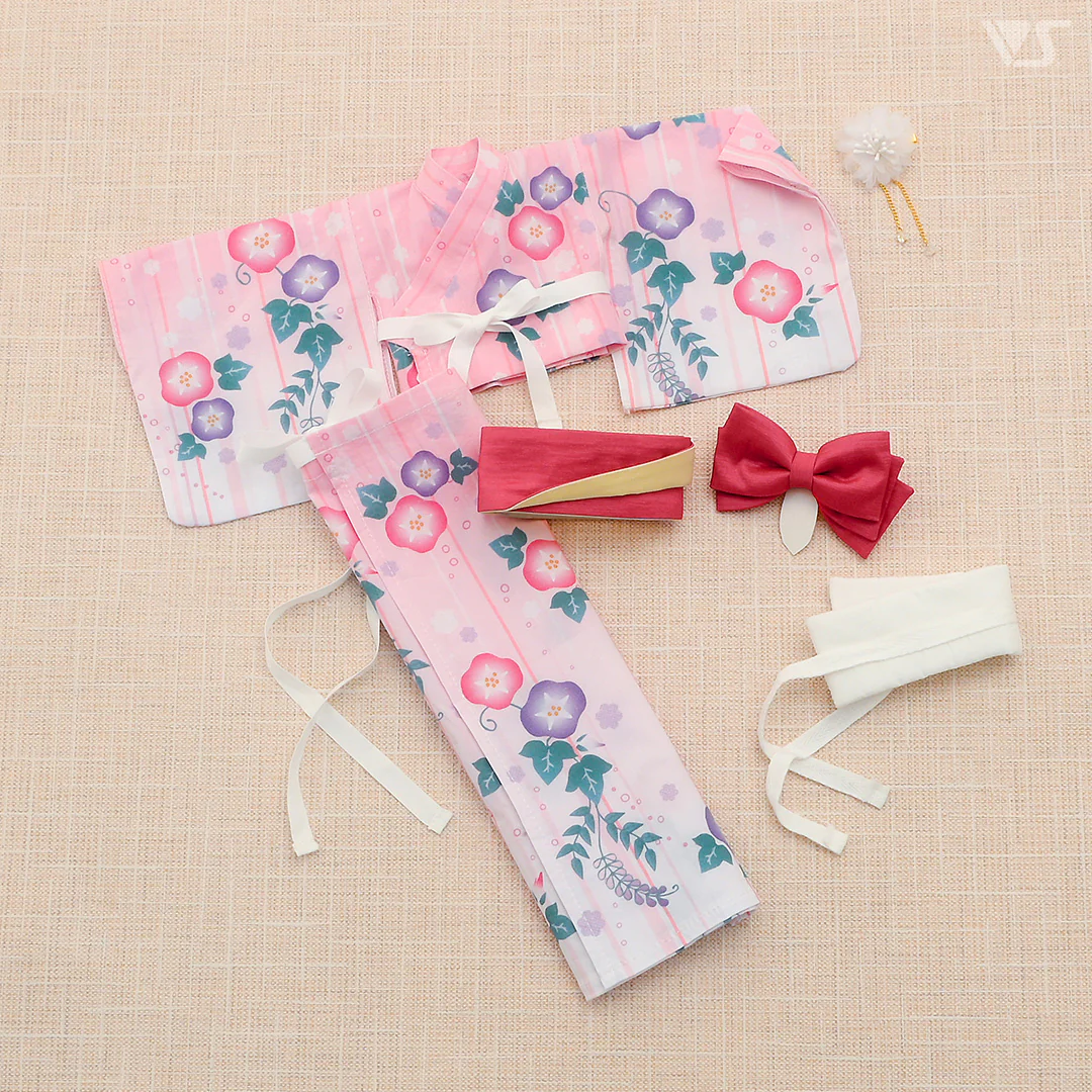 Morning Glory Yukata Set / Mini (Pink) - Image 8
