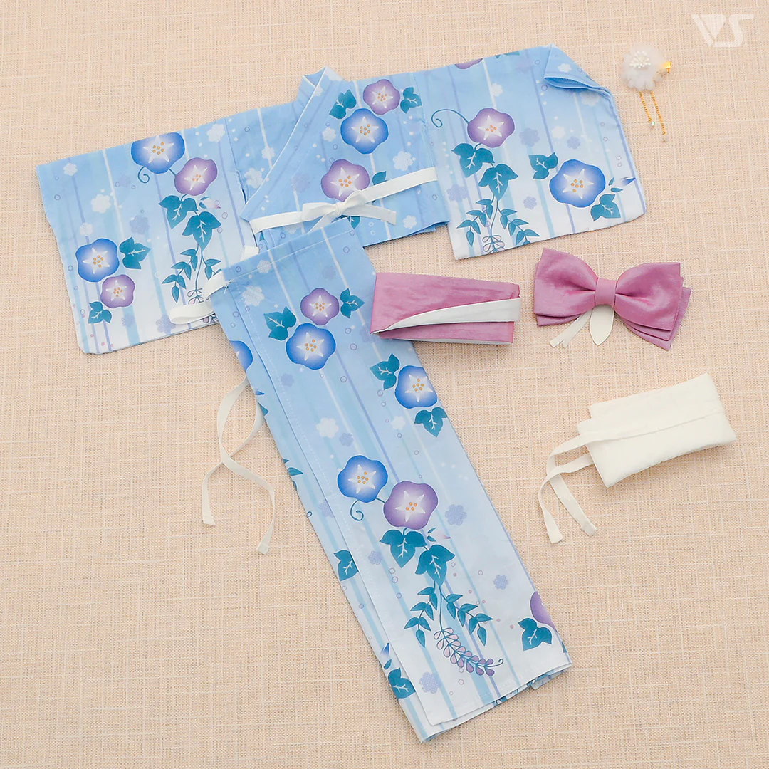 Morning Glory Yukata Set / (Pale Blue) - Image 10