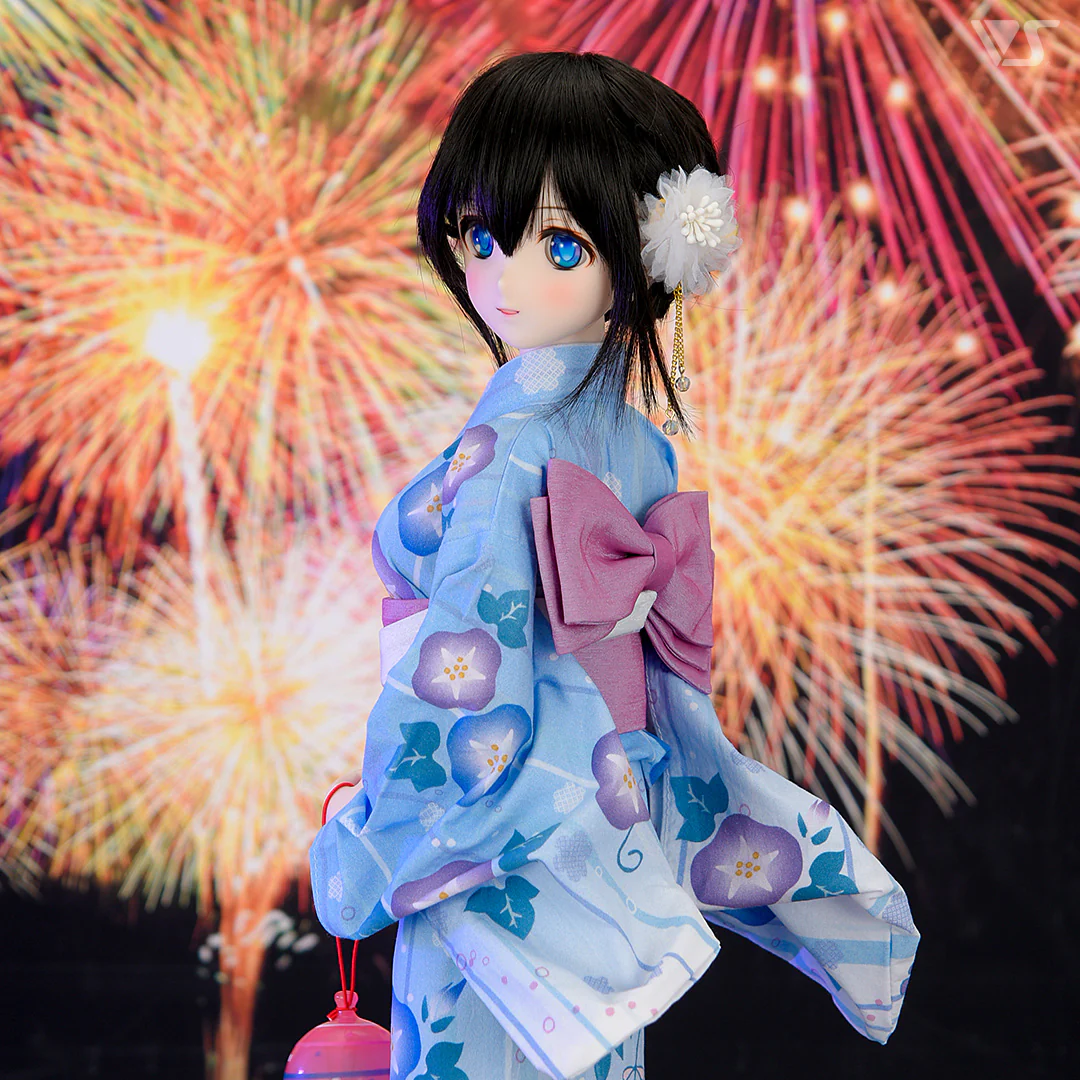 Morning Glory Yukata Set / (Pale Blue) - Image 7