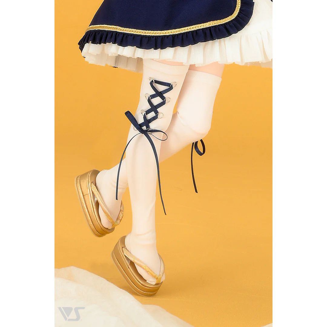 SDM Lace-up Socks / Mini (White / Navy & Gold Ribbon) - Image 2