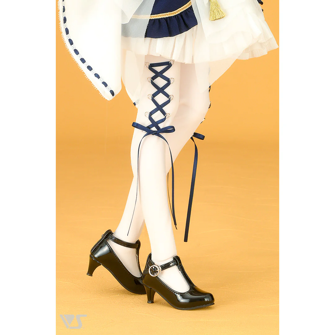 SD Lace-up Socks (White / Navy & Gold Ribbon) - Image 2