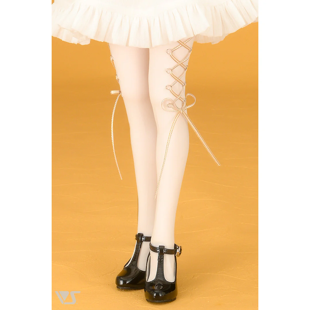 SD Lace-up Socks (White / Navy & Gold Ribbon) - Image 3
