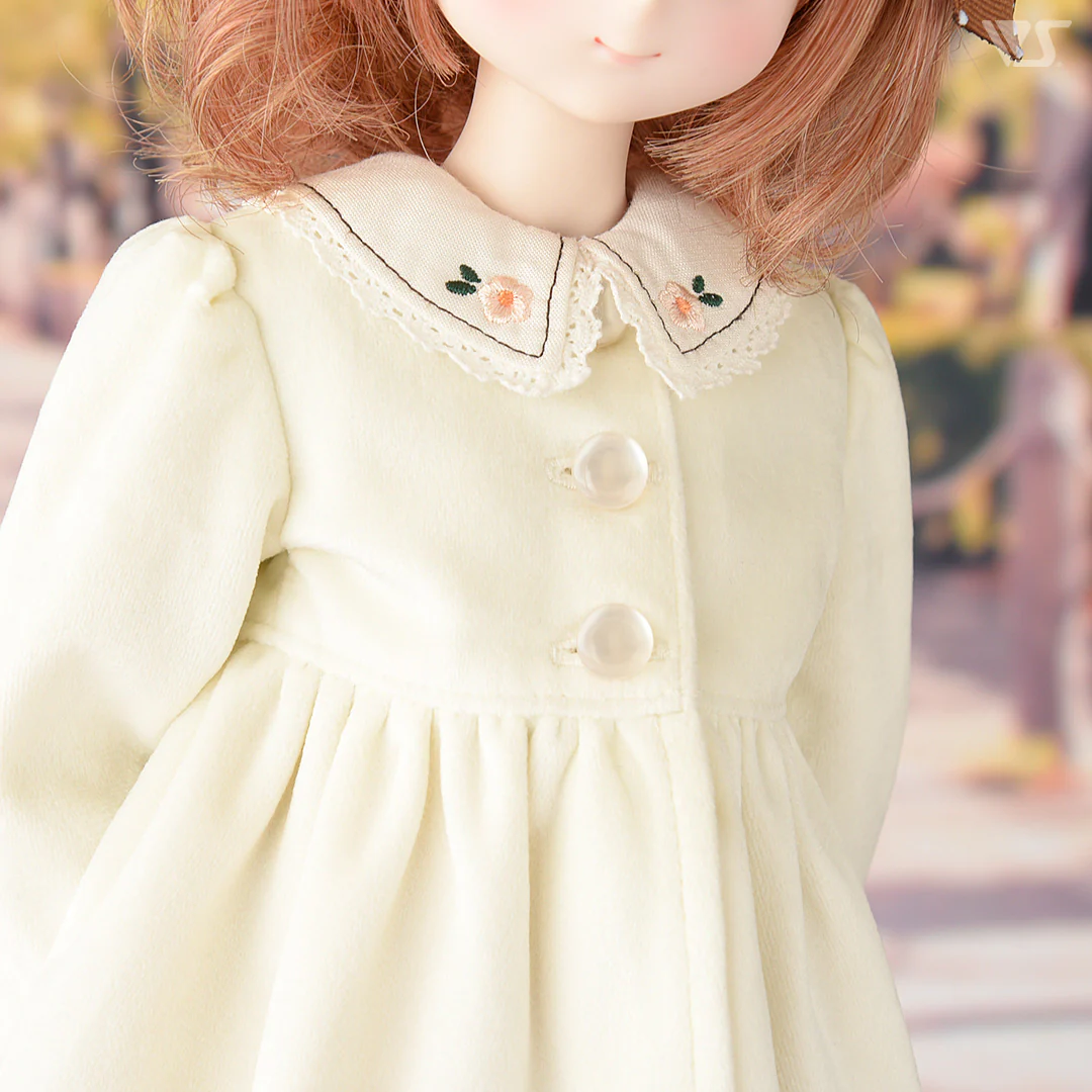Collarless Gathered Coat / Mini - Image 3