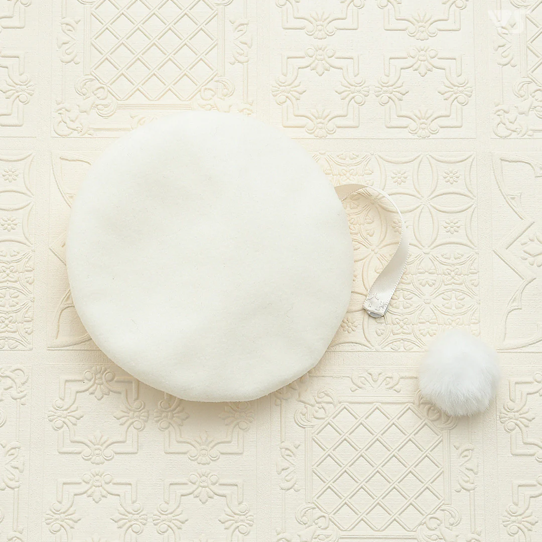 Pompon Beret (Cream)