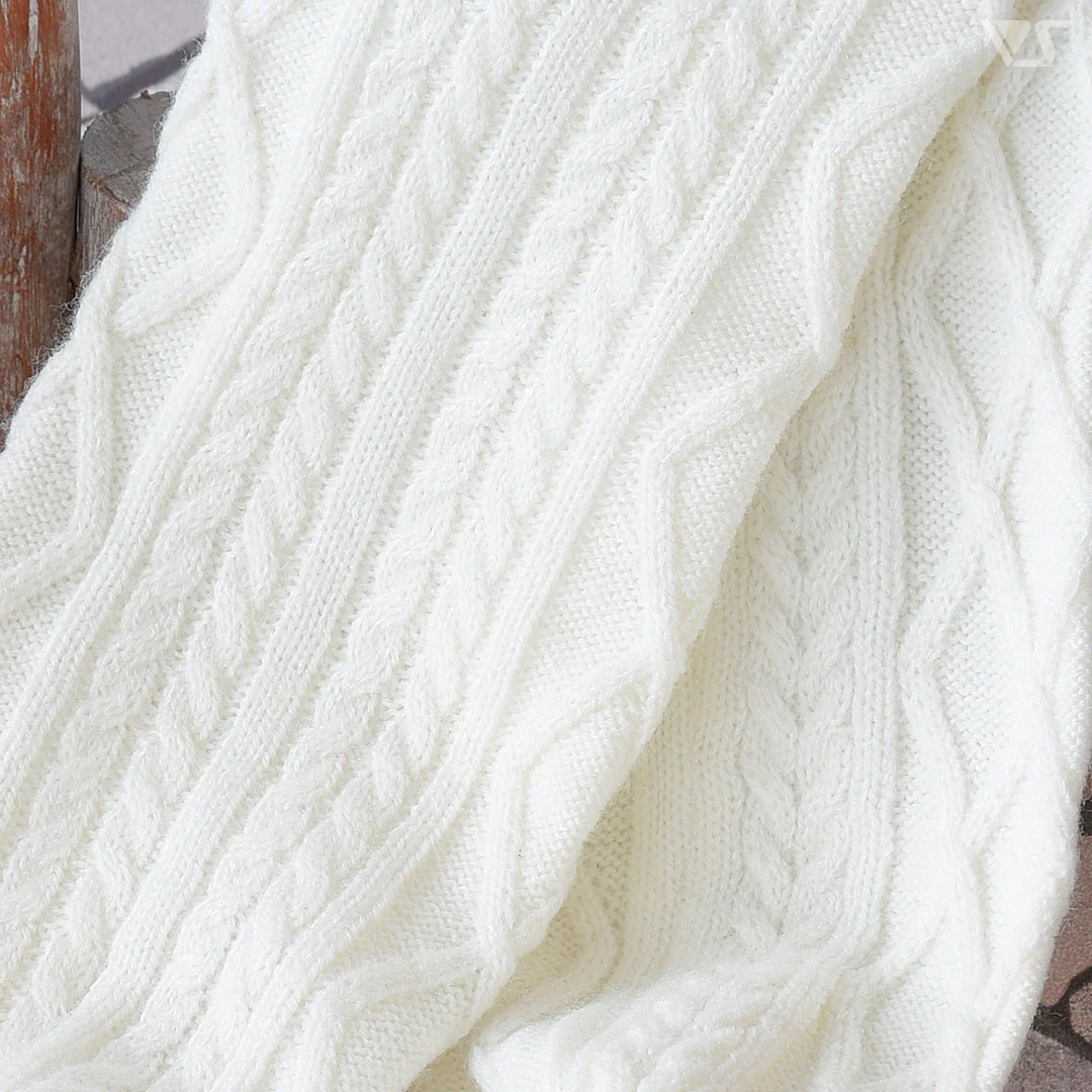 Pompon Scarf (Cream) - Image 6