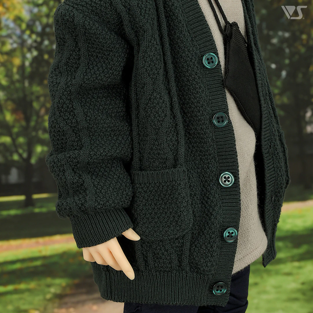 Knit Cardigan (Dark Green) - Image 4
