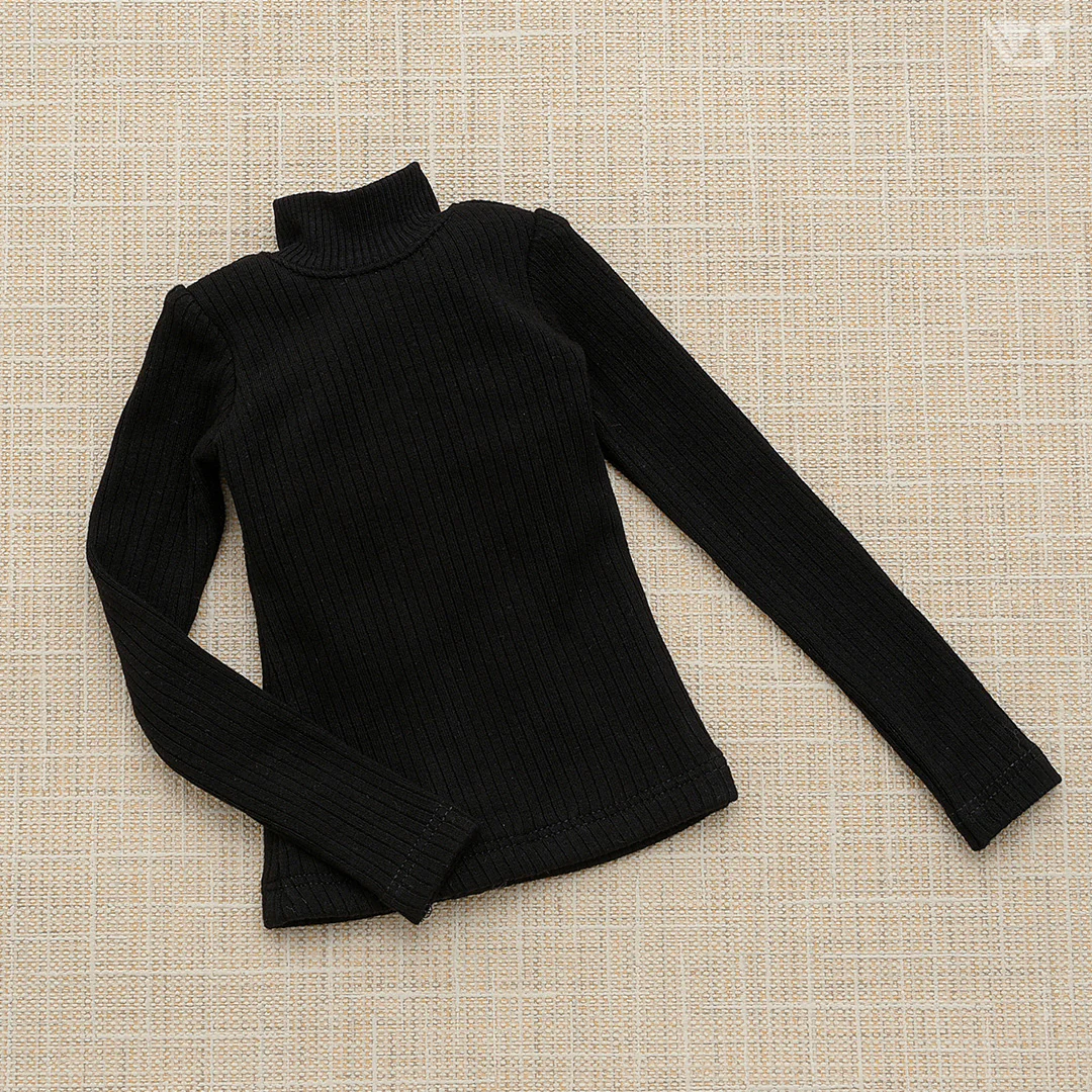 Ribbed High Neck Knit (Black)