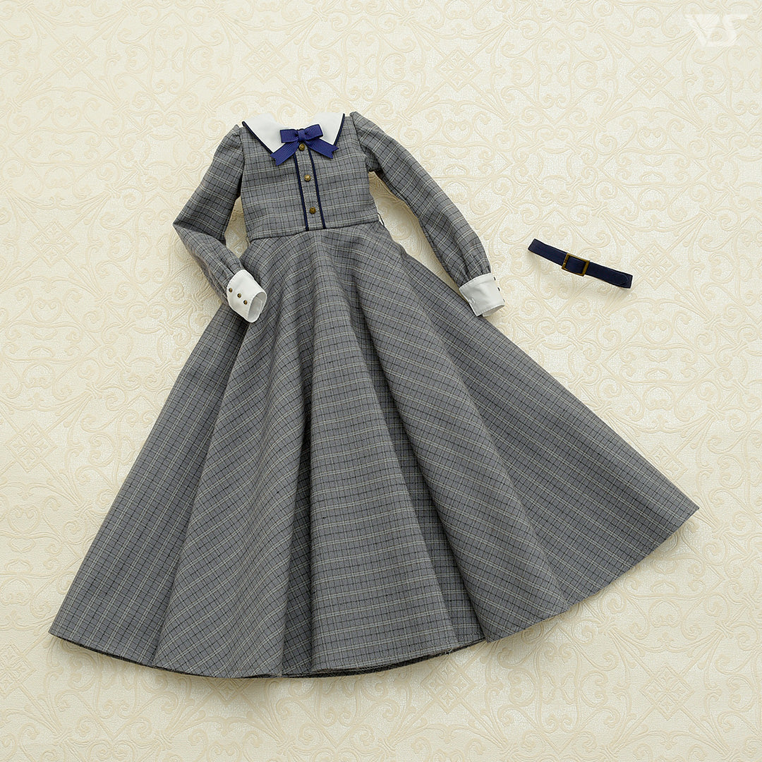 Plaid Dress Set (SS~M Bust) (Gray) - Image 5
