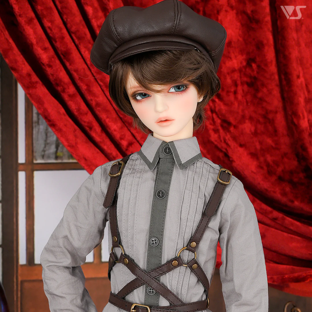 Synthetic Leather Newsboy Cap (Brown) - Image 3