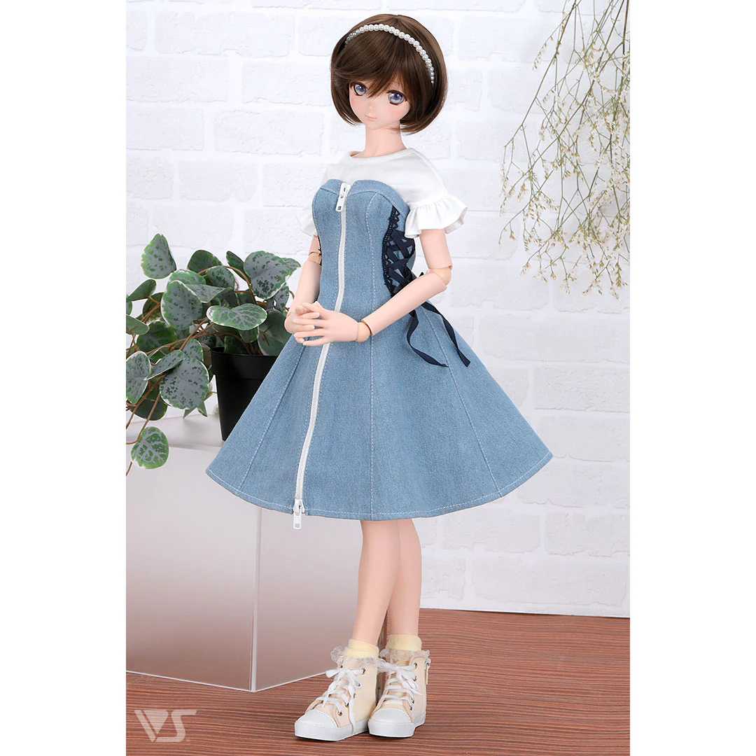 Girly Denim Zip Dress Set - Image 2