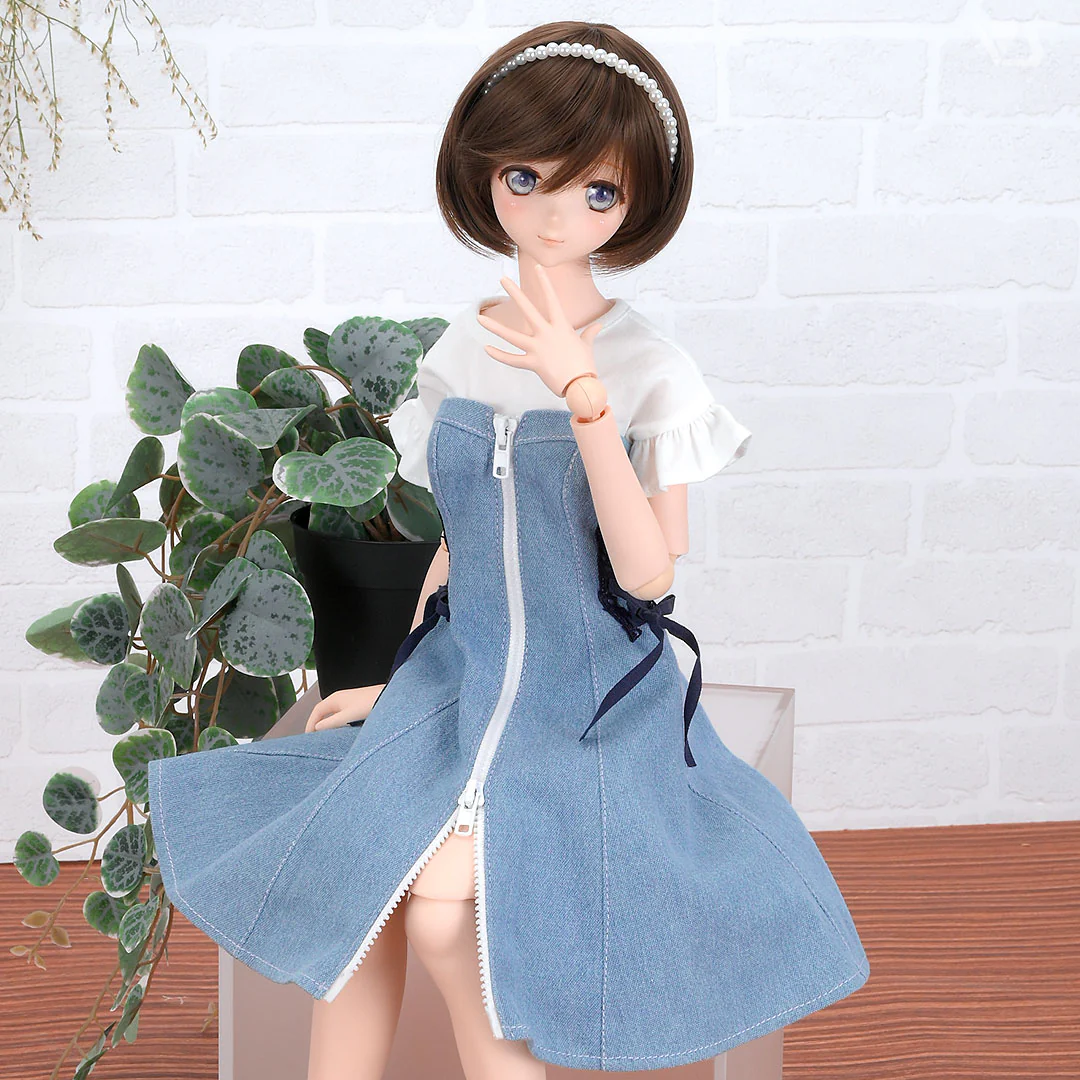 Girly Denim Zip Dress Set - Image 3