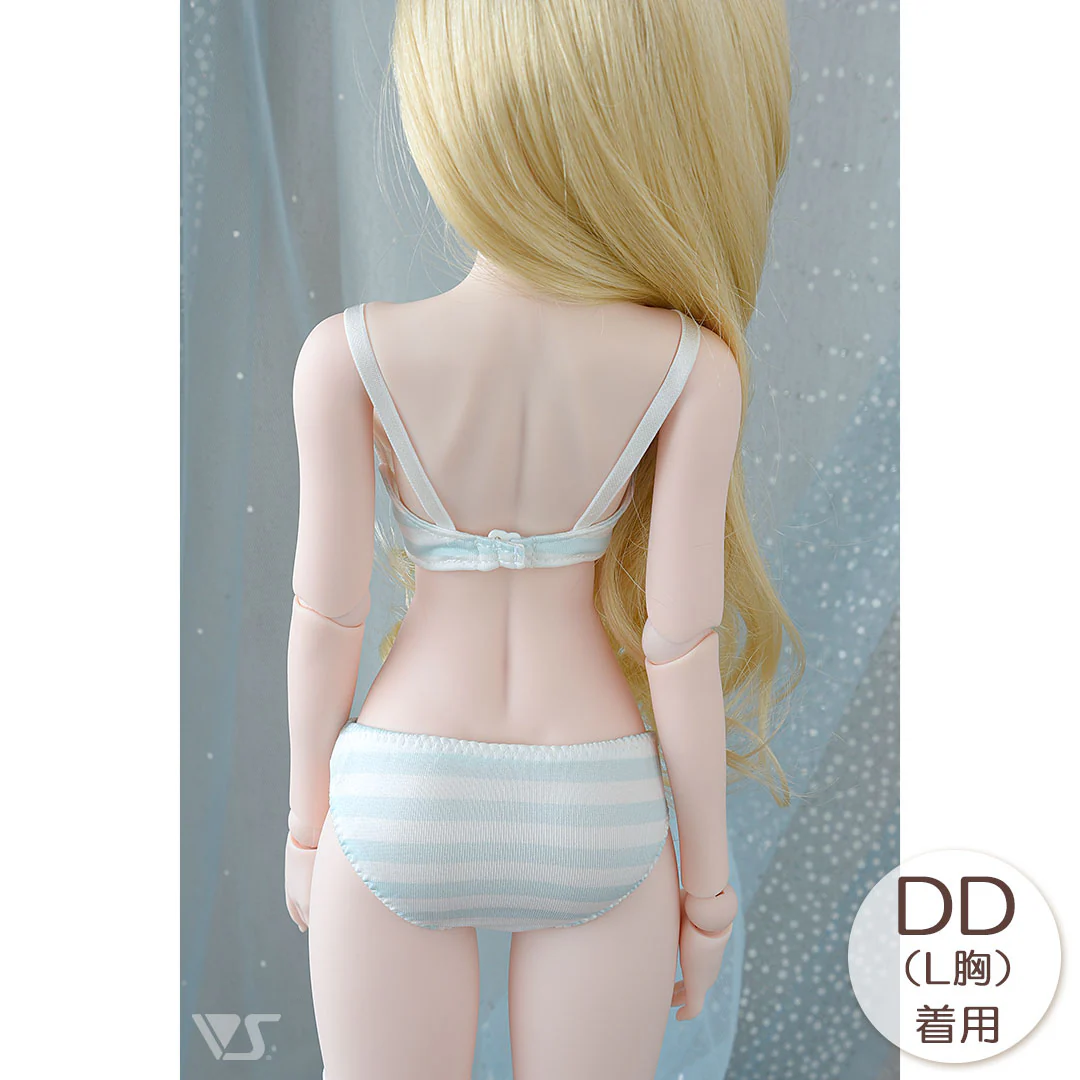 L Bust / DDdy Bra & Panties Set (Blue Border) - Image 9