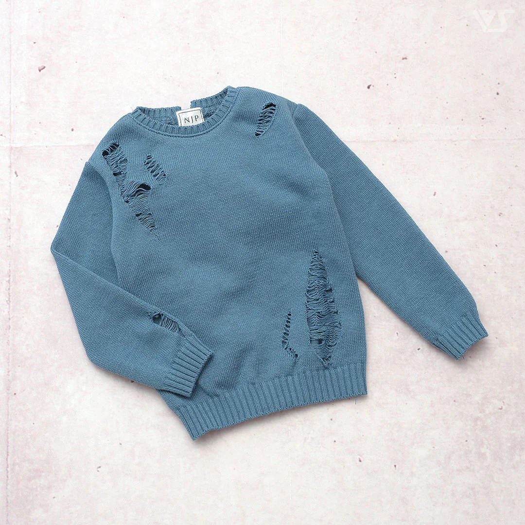 Damage Oversize Knit (Blue)